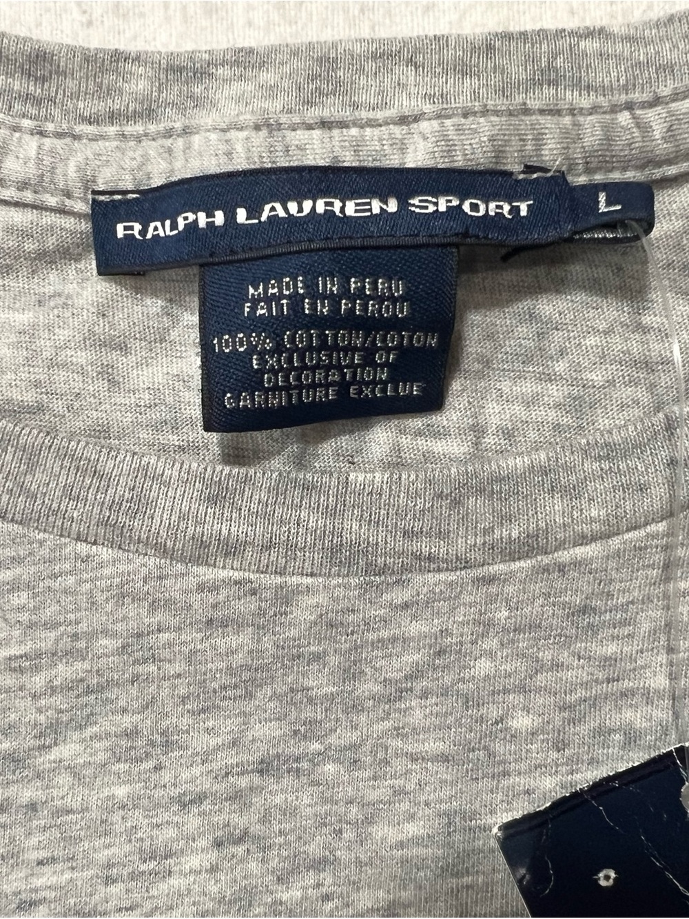 Ralph Lauren Heather Gray Short Sleeve Polo Tee with Navy Pony - Picture 2 of 6